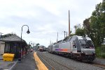 ALP-45DP # 4507 pushes Train # 4725 out of the station while PL42AC # 4024 crosses Osbourne Ave Xing and approaches Bay Head Station 